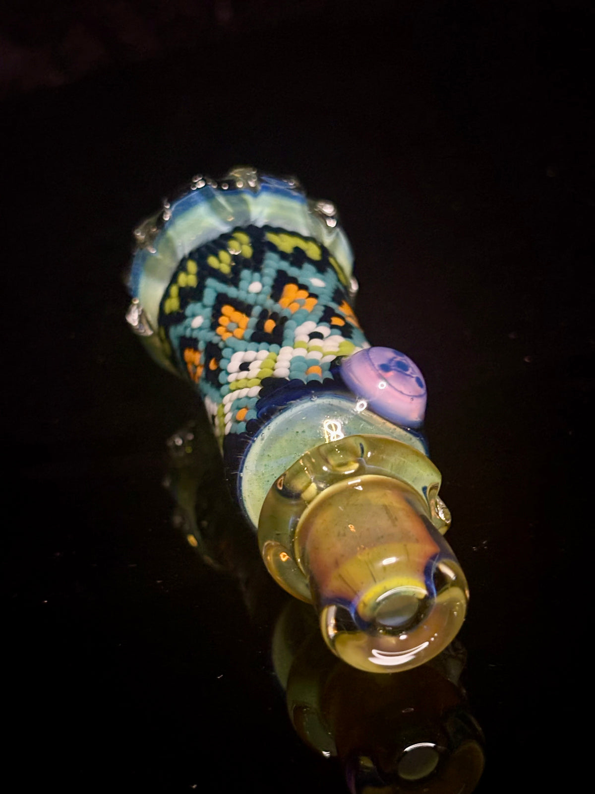 Peyote stitch hand carved chillum