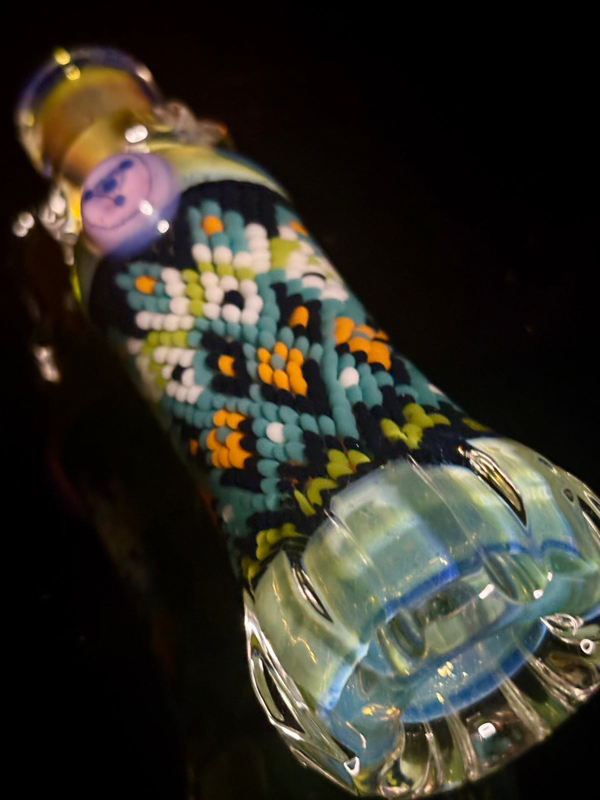 Peyote stitch hand carved chillum