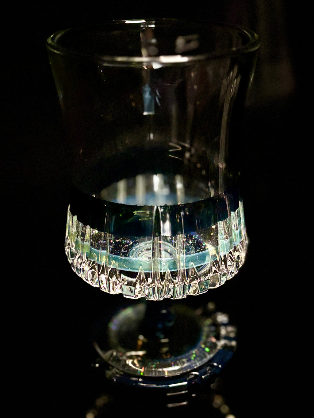 Crushed Opal Vortex Stem Glass