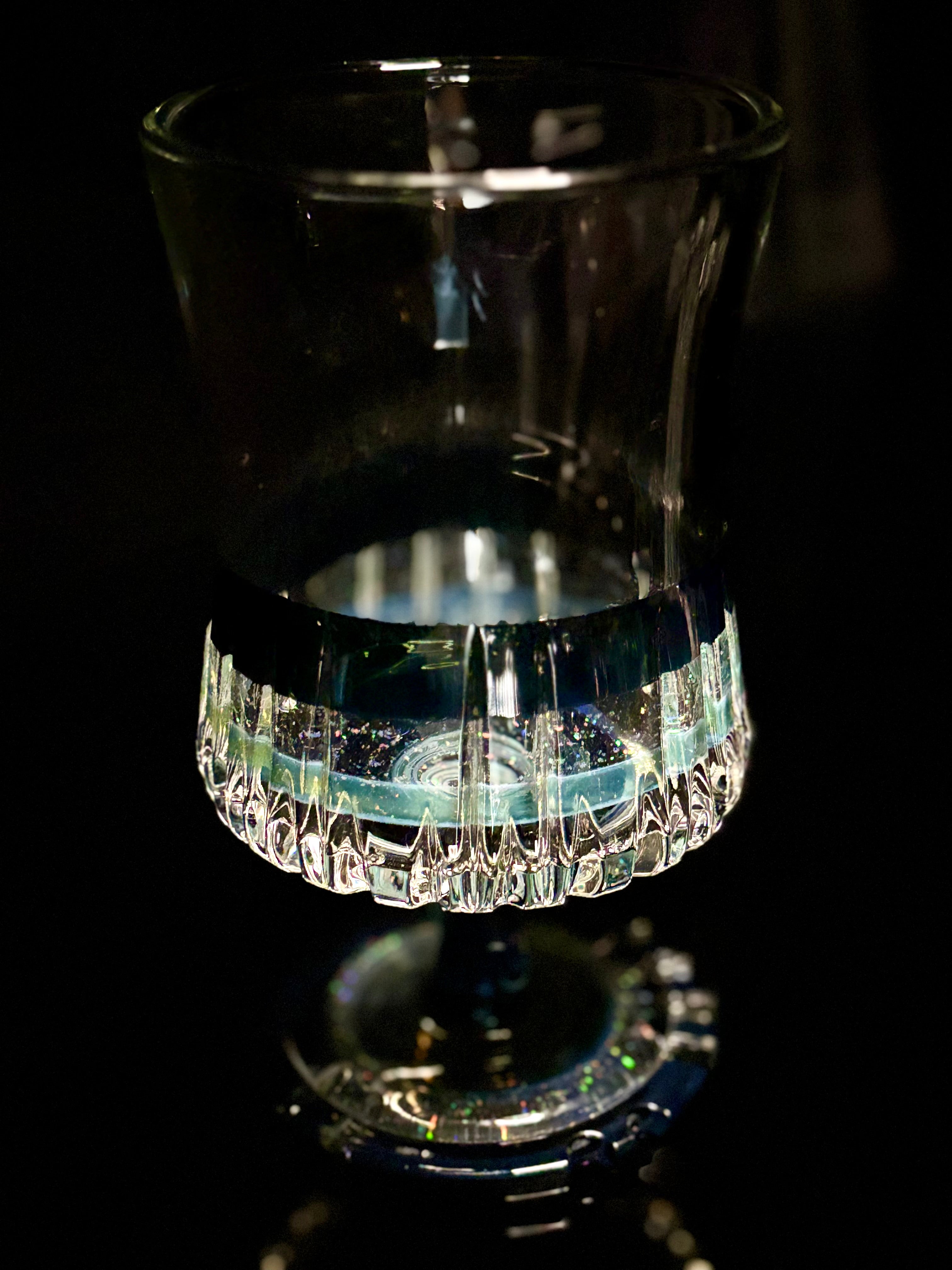 Crushed Opal Vortex Stem Glass