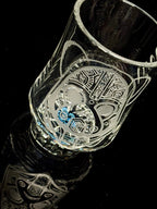 Sand Carved Space Mask Tall Cocktail RS Glass