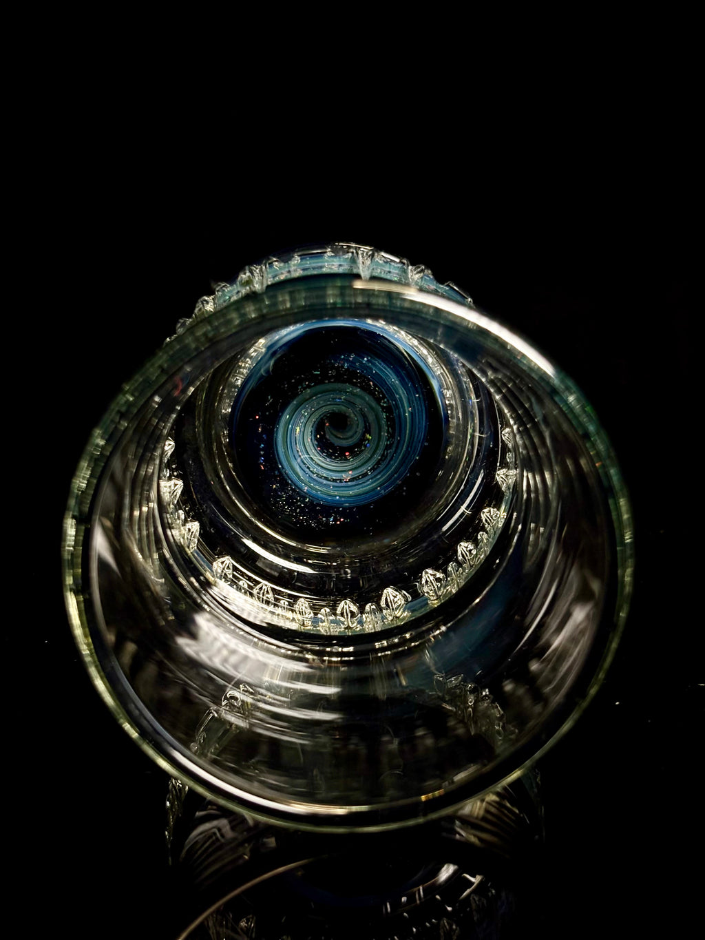 Crushed Opal Vortex Stem Glass