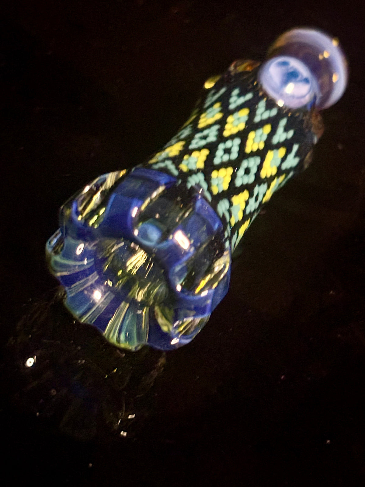 Peyote stitch hand carved chillum