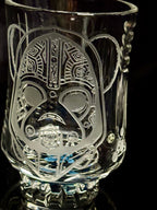 Sand Carved Space Mask Tall Cocktail RS Glass