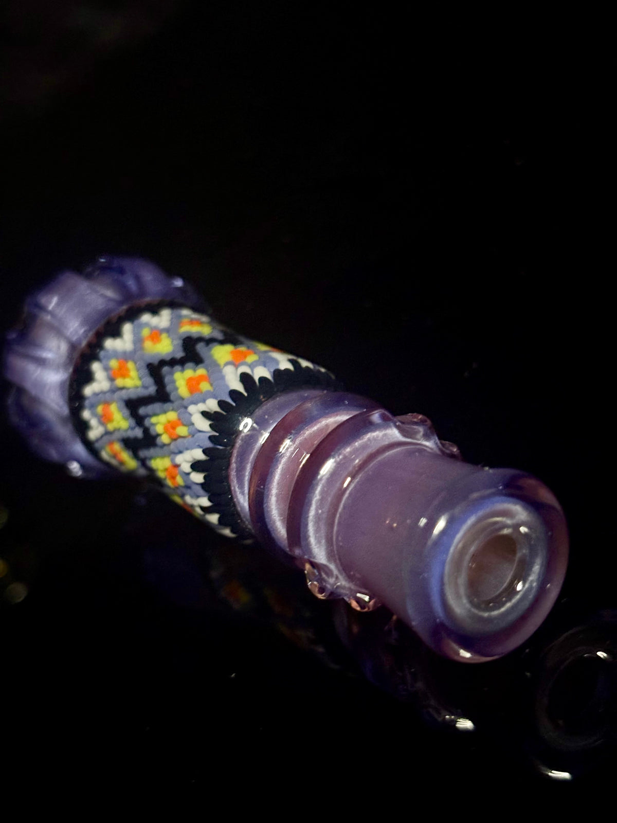 Peyote stitch hand carved chillum