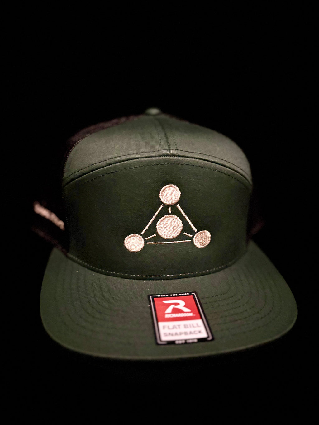 Split Dark Green/Black with Tan RS Embroidery Hat