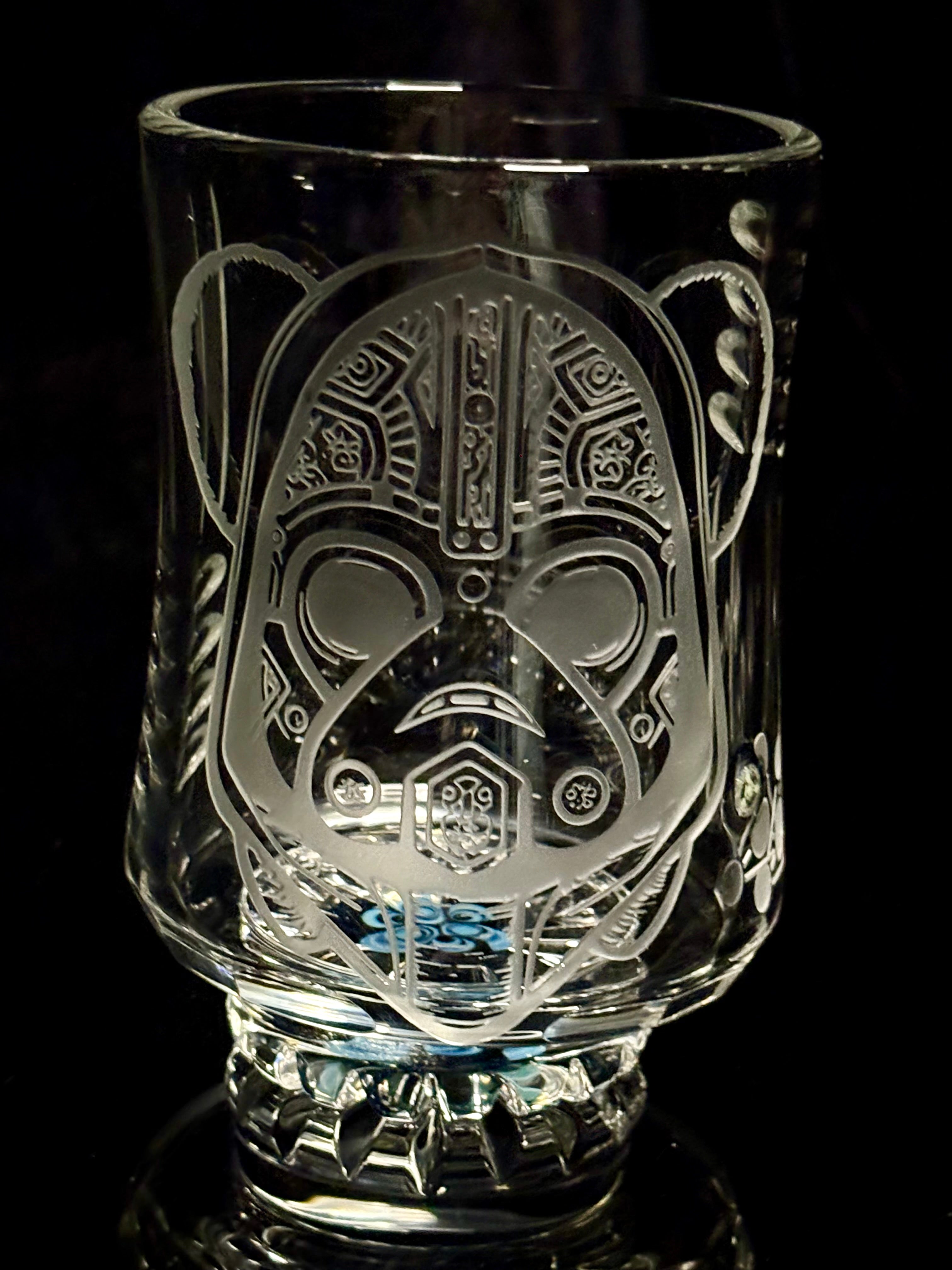 Sand Carved Space Mask Tall Cocktail RS Glass