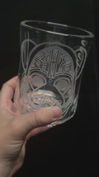 Sand Carved Space Mask Tall Cocktail RS Glass