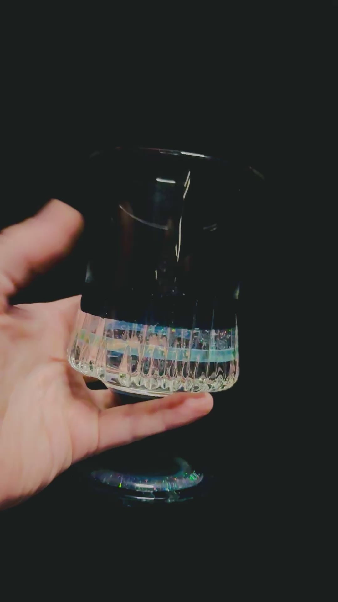 Crushed Opal Vortex Stem Glass